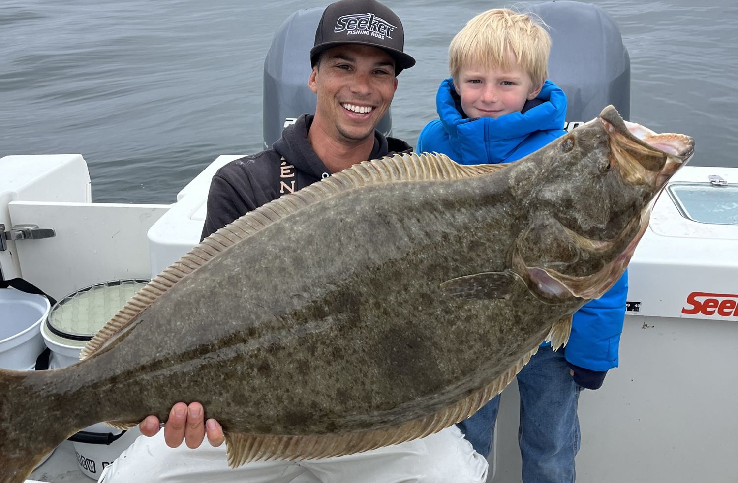 Big California halibut caught with Last Meal Sportfishing